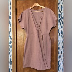 Madewell Pink Pleated Wrap Mini Dress